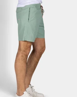 Grüne einfarbige Badehose mit Lycra-Innenhose