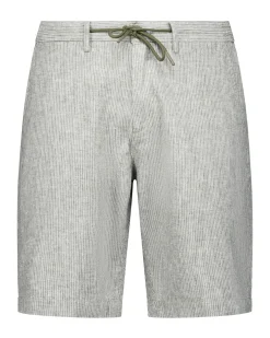 Grüne Leinen-Cargo-Shorts