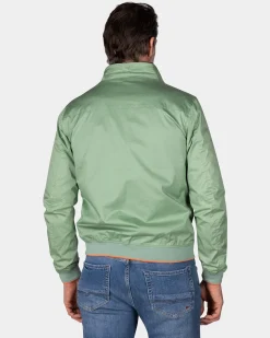 Grüne Twill-Bomberjacke