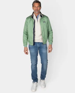 Grüne Twill-Bomberjacke