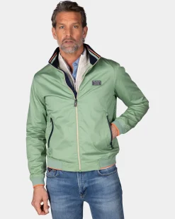 Grüne Twill-Bomberjacke