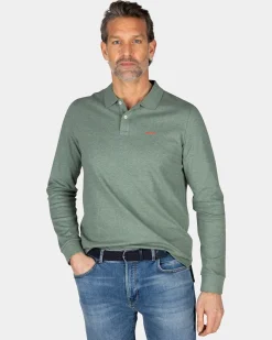 Grüner Baumwoll-Langarmpullover