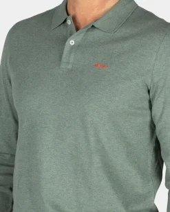 Grüner Baumwoll-Langarmpullover