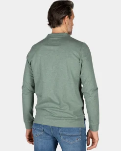 Grüner Baumwoll-Langarmpullover