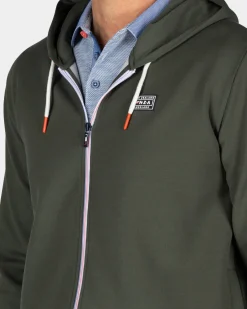 Grüner Cardigan mit Kapuze