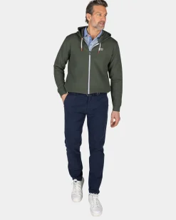 Grüner Cardigan mit Kapuze