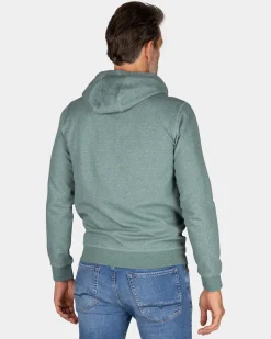 Grüner Hoodie mit Schriftzug auf der Brust - Pebble Green