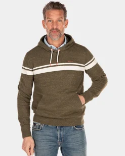 Grüner Kapuzenpullover mit weißem Streifen - Jacket Army
