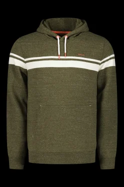 Grüner Kapuzenpullover mit weißem Streifen - Jacket Army