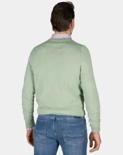 Grüner Pullover mit Rundhalsausschnitt