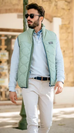 Grüner wattierter Weste - Sage