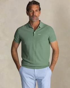 Grünes Baumwoll-Poloshirt