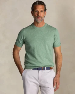 Grünes Baumwollstrickshirt