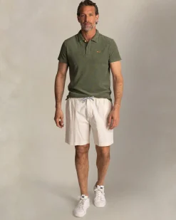 Grünes Frottee-Poloshirt