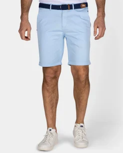 Hellblaue Baumwoll-Chino-Shorts