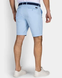 Hellblaue Baumwoll-Chino-Shorts