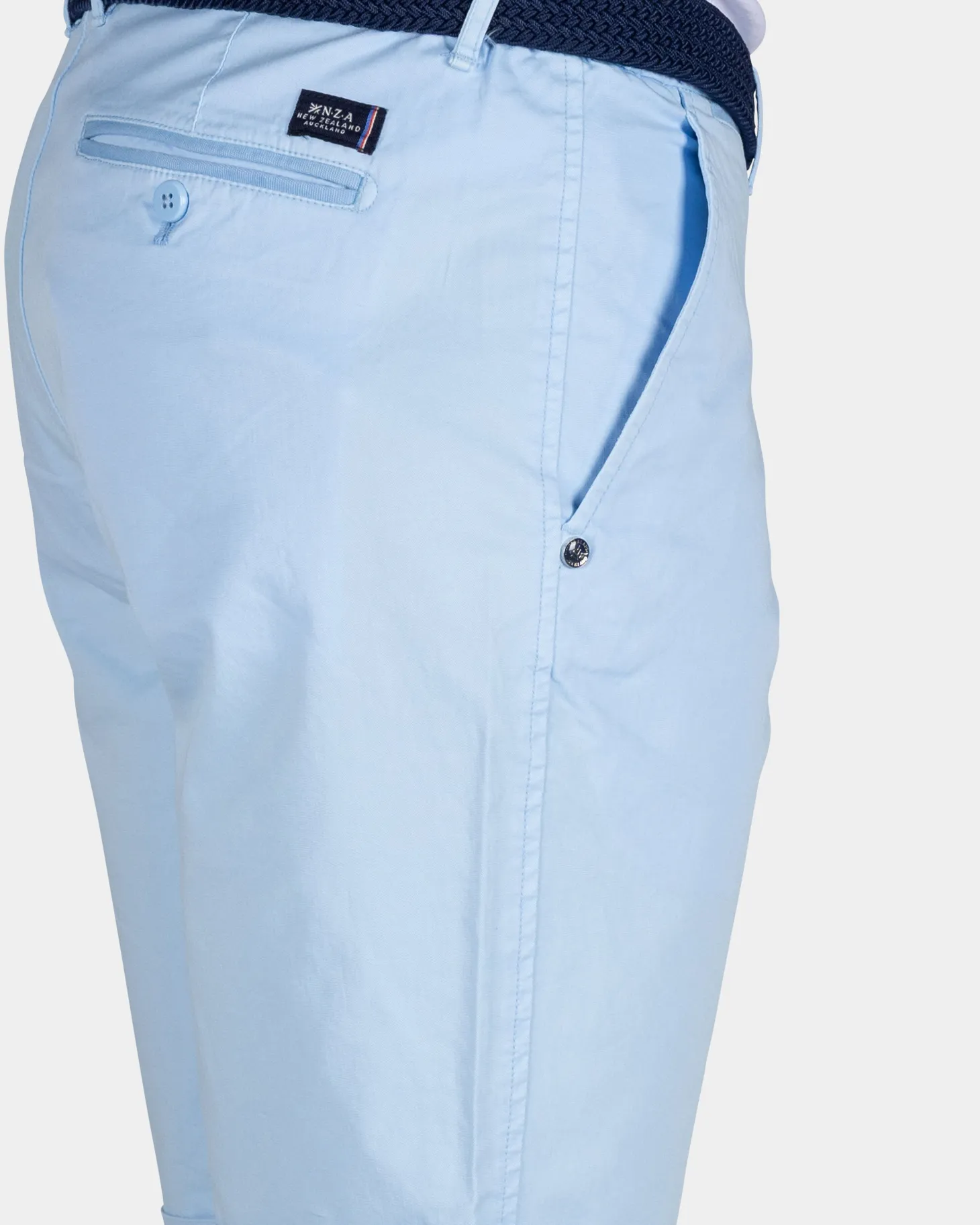 Hellblaue Baumwoll-Chino-Shorts