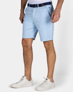 Hellblaue Baumwoll-Chino-Shorts