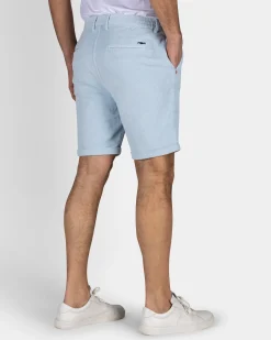 Hellblaue kurze Hose aus Rippenstoff