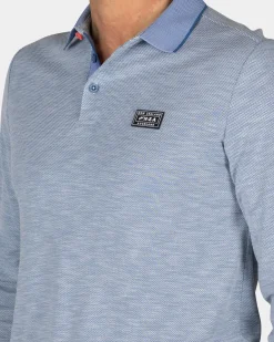 Hellblaue Langarmpolo