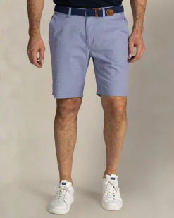 Hellblaue stretch-shorts aus baumwolle