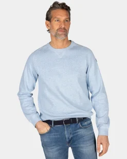 Hellblauer Pullover mit Rundhalsausschnitt