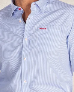 Hellblaues Baumwollhemd mit langen Ärmeln - liGht Blue