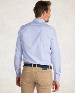 Hellblaues Baumwollhemd mit langen Ärmeln - liGht Blue