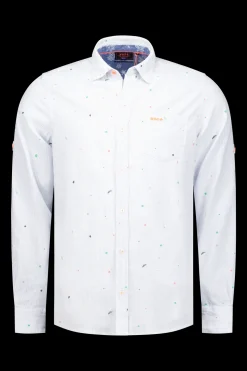 Hellblaues Hemd mit Blattdruck - Light Blue