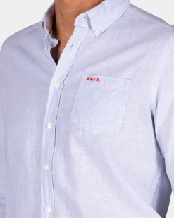 Hellblaues Leinenhemd