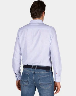 Hellblaues Leinenhemd