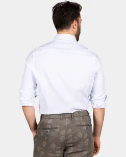 Hellblaues Leinenhemd mit Stretch - Light Sky