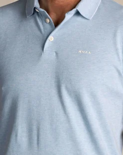 Hellblaues Polohemd aus Baumwollstretch