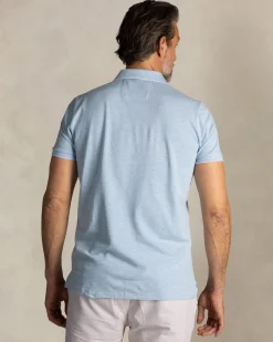 Hellblaues Polohemd aus Baumwollstretch