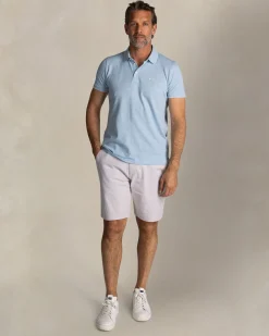 Hellblaues Polohemd aus Baumwollstretch