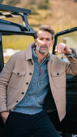 Hellbrauner kurzer Wollmantel - Chestnut