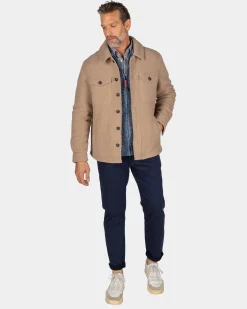 Hellbrauner kurzer Wollmantel - Chestnut