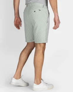 Hellgrüne gestreifte Chino-Shorts
