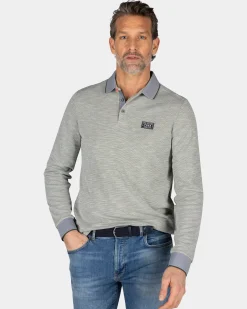 Hellgrüne Langarmpolo