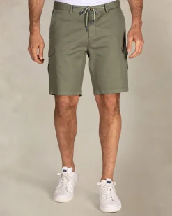 Hellgrüne Leinen-Cargo-Shorts