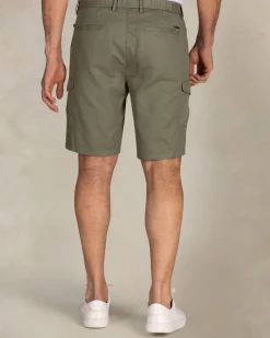 Hellgrüne Leinen-Cargo-Shorts