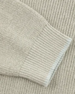 Hellgrüner Strickpullover mit halbem Reiﾧverschluss - Sage