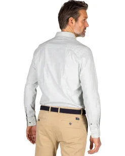 Hellgrünes einfarbiges Baumwollhemd