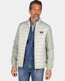 Hellgrünes wattiertes Jacke