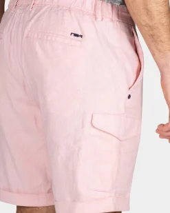 Hellrosa Leinen-Chino-Shorts