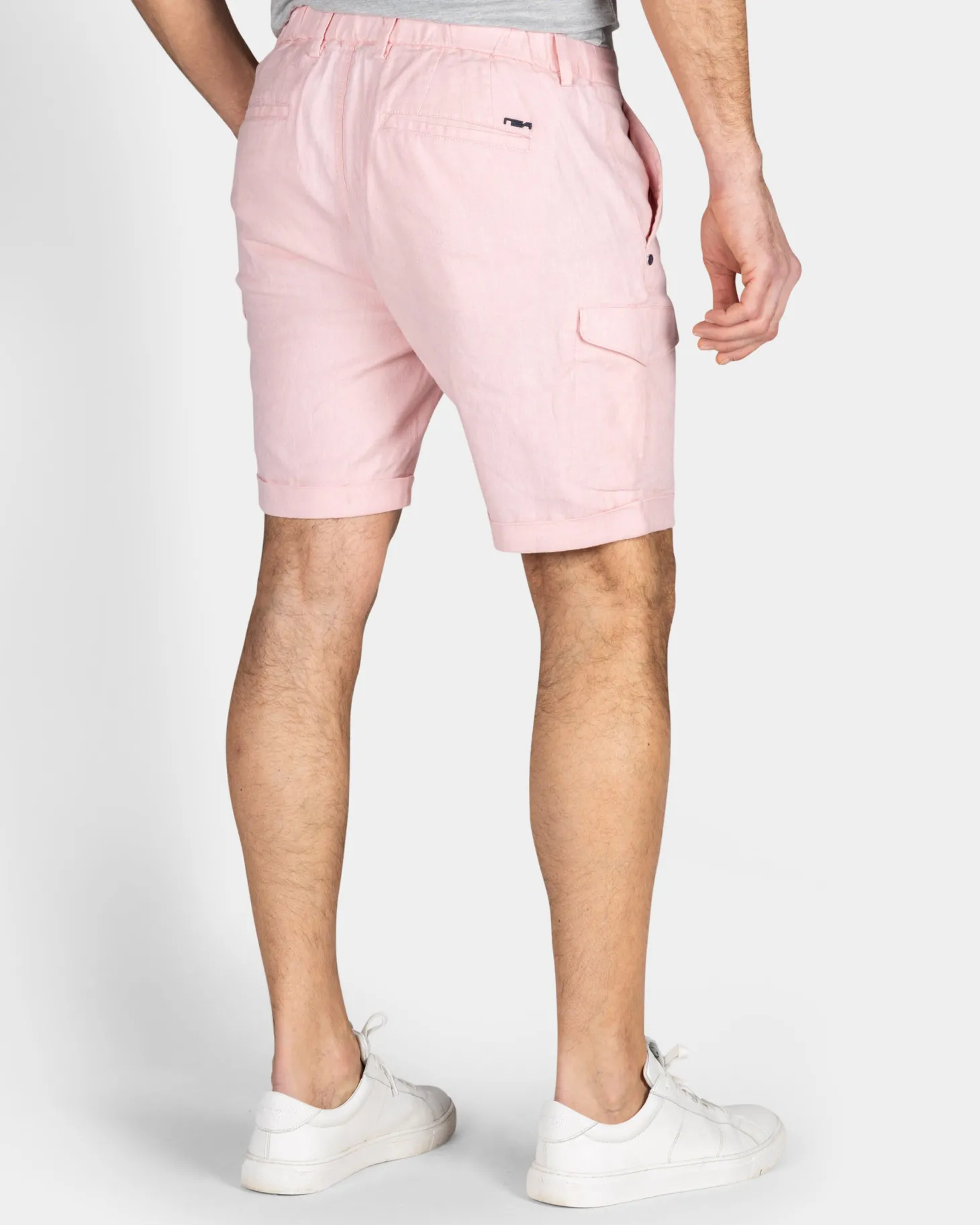 Hellrosa Leinen-Chino-Shorts
