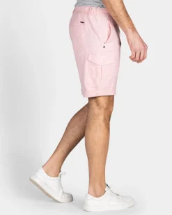 Hellrosa Leinen-Chino-Shorts