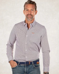 Hemd aus Baumwollstretch mit Aufdruck - Sahara Sand