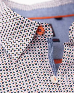 Hemd aus Baumwollstretch mit Aufdruck - Sahara Sand