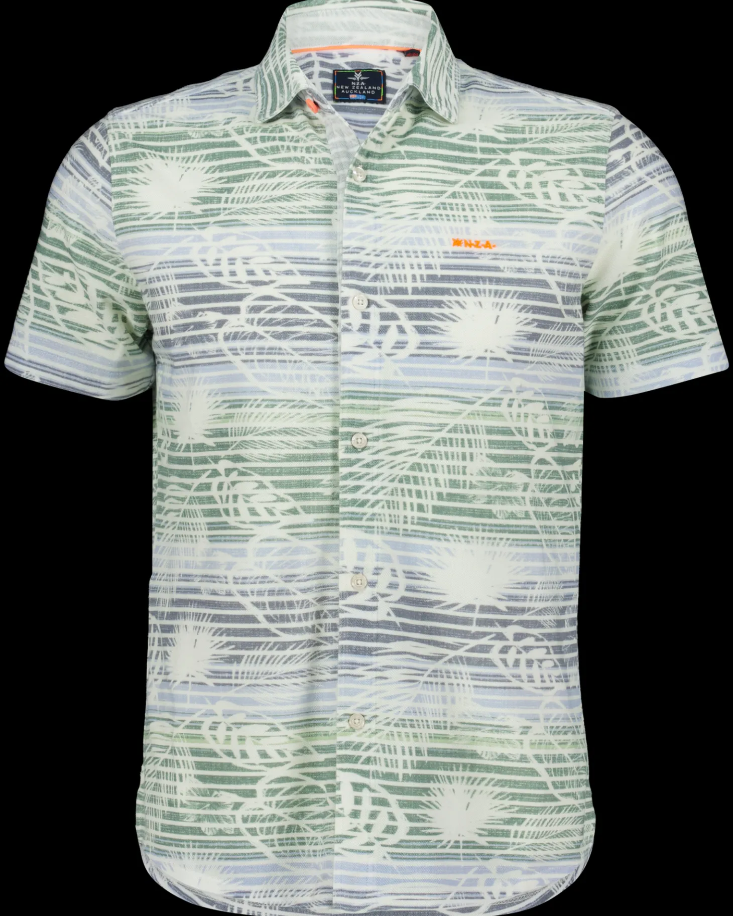 Hemd mit kurzen Ärmeln und Blumendruck in Armeegrün - High Summer Army